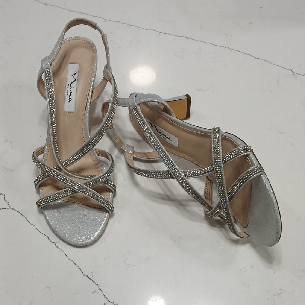Nina Silver Strappy Women's Sandals